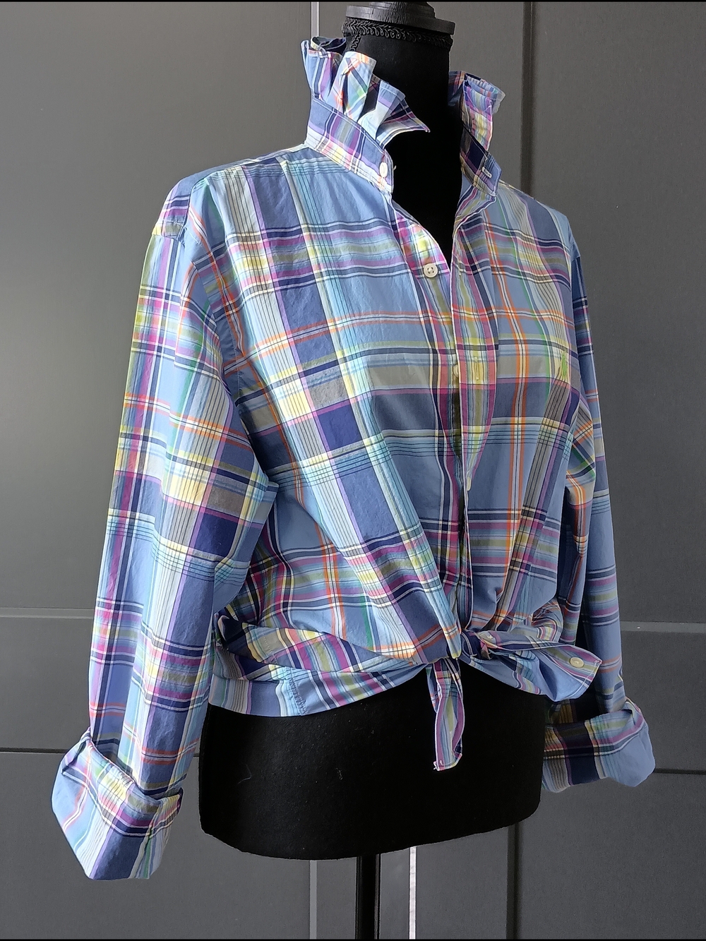 Upcycled Women's Ralph Lauren Ruffled Collar Shirt #057 - Picture 9 of 12